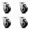 Service Caster 4 Inch Rubber on Aluminum Wheel Swivel Caster Set with Roller Bearings SCC SCC-20S420-RAR-4 - alternate 1
